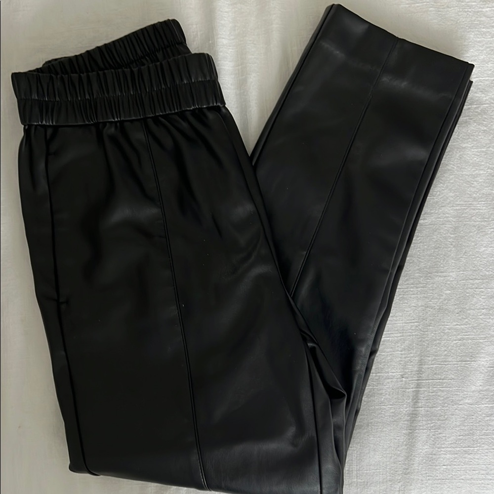 Black Faux Leather Pants